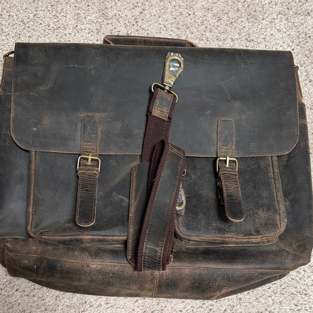 Vintage Brown Leather Men's Bag